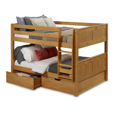 Wood w//xtra Full Support Bar Cappuccino 1 Donco Kids Twin over Full BUNK BED