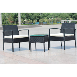 IDSOnlineCorp Compact Outdoor/Indoor Rattan Wicker 3 Piece Lounge ... IDSOnlineCorp Compact Outdoor/Indoor Rattan Wicker 3 Piece Lounge ...