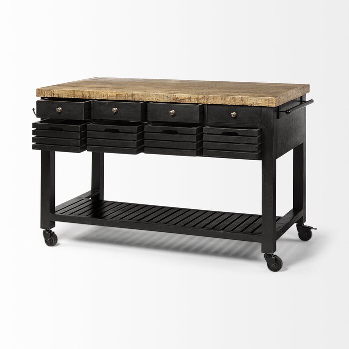 Birch Lane™ Glenwood 62'' Solid Wood Kitchen Island & Reviews | Wayfair