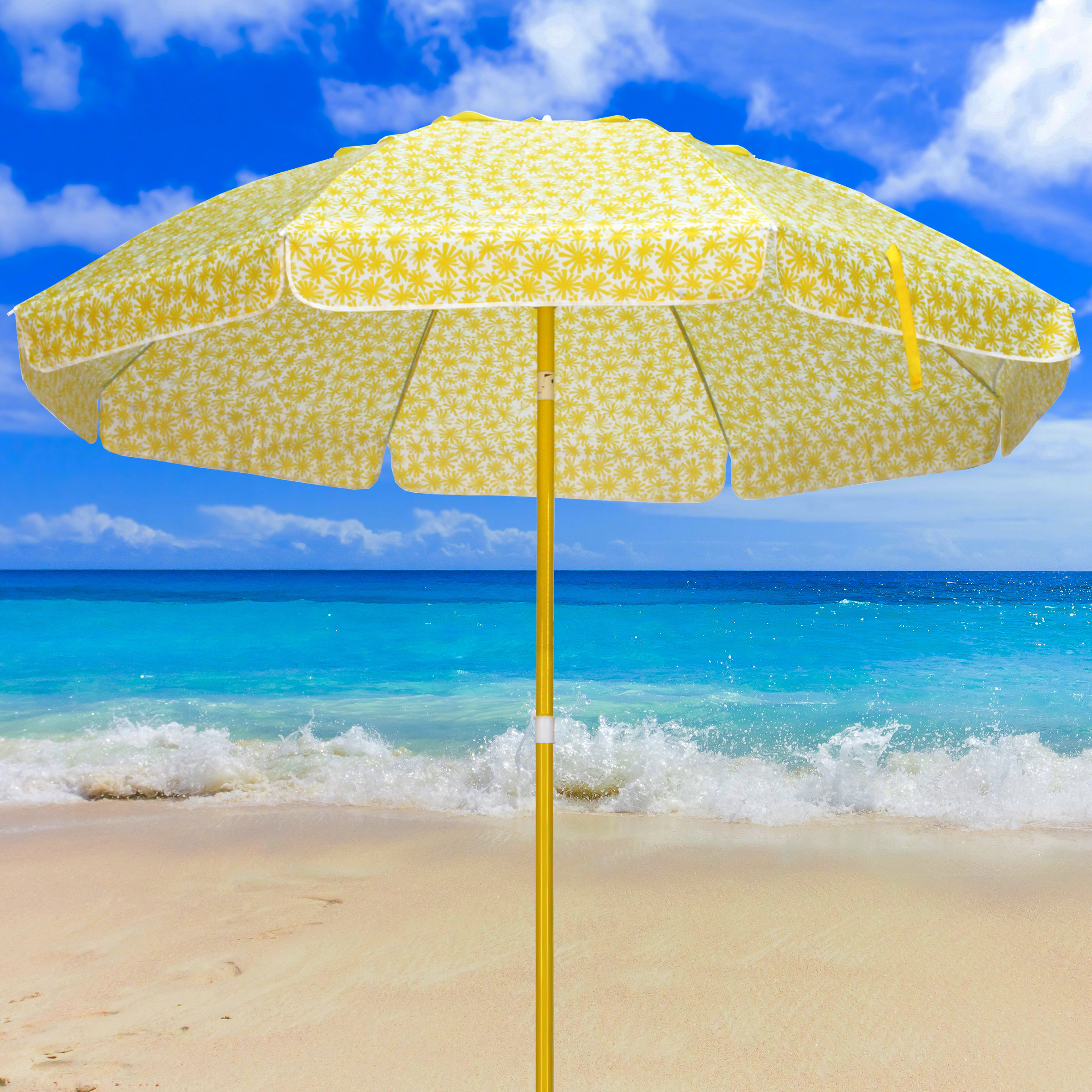Highland Dunes Leiker 67 Beach Umbrella Reviews Wayfair