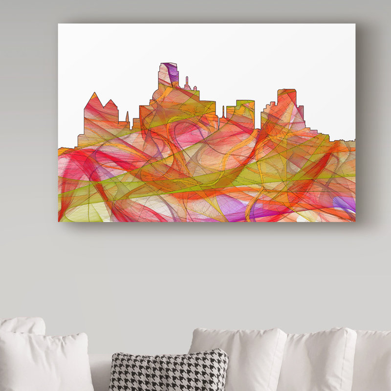 Trademark Art Dallas Texas Skyline Graphic Art Print On Wrapped