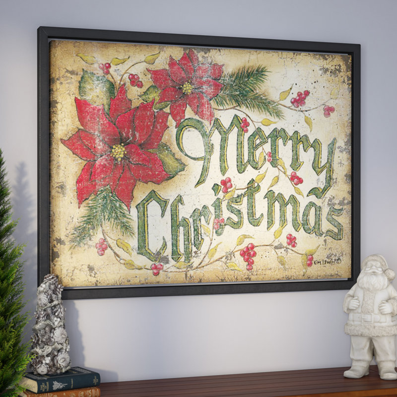 The Holiday Aisle Merry Christmas Framed Textual Art on Wrapped Canvas &  Reviews | Wayfair