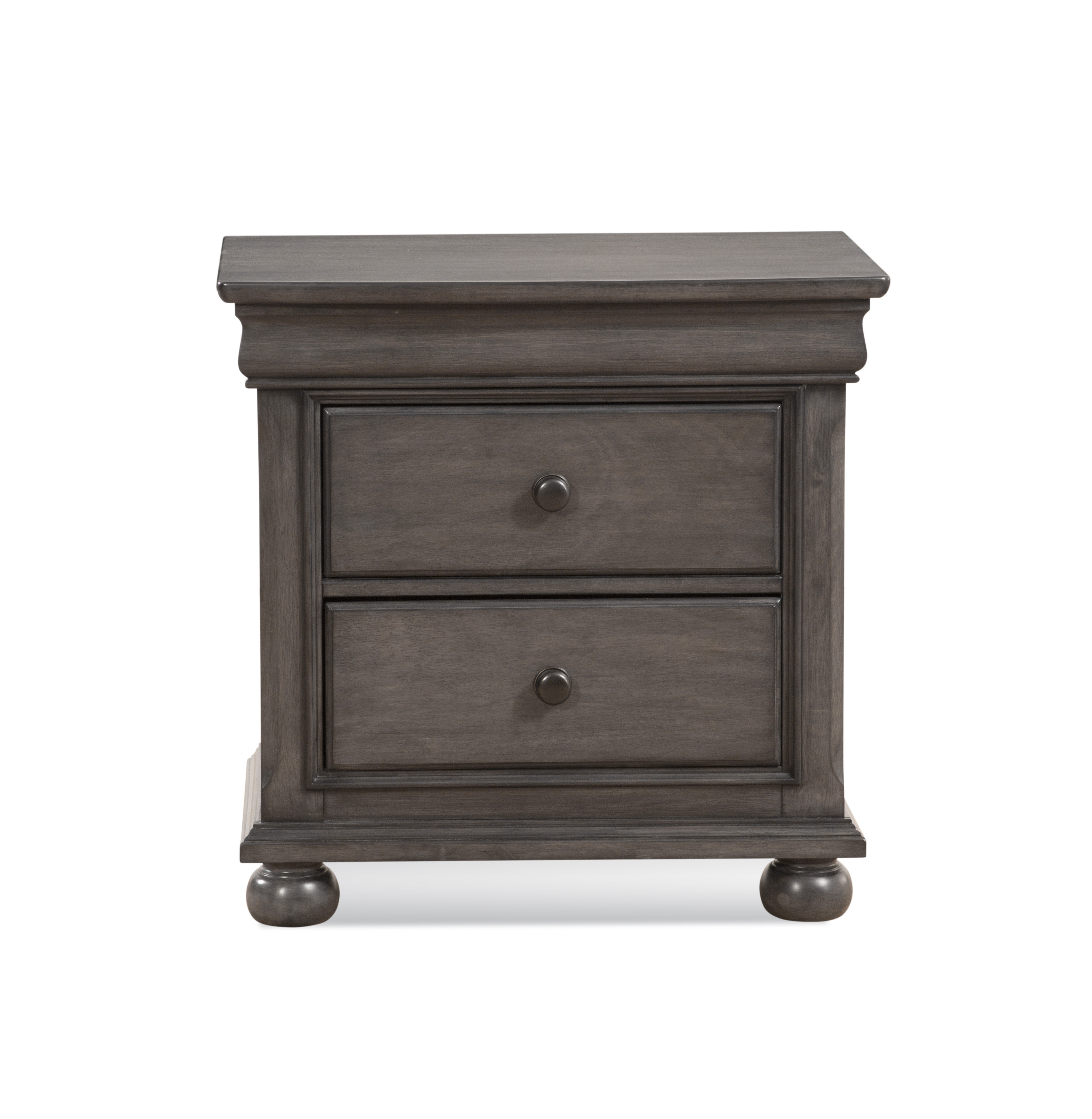 Canora Grey Willison Hyde Park 2 Drawer Solid Wood Nightstand In Gray Brown Wayfair