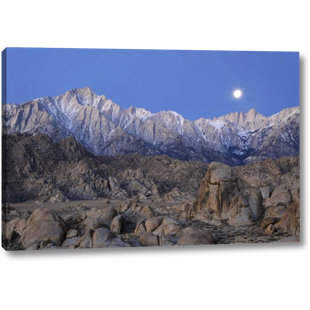 Winston Porter Ca Moonset On Lone Pine Peak And Mt Whitney By Dennis Flaherty Photograph On Canvas Wayfair