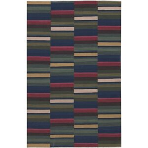 Kwanita Hand-Woven Blue/Green/Pink Area Rug