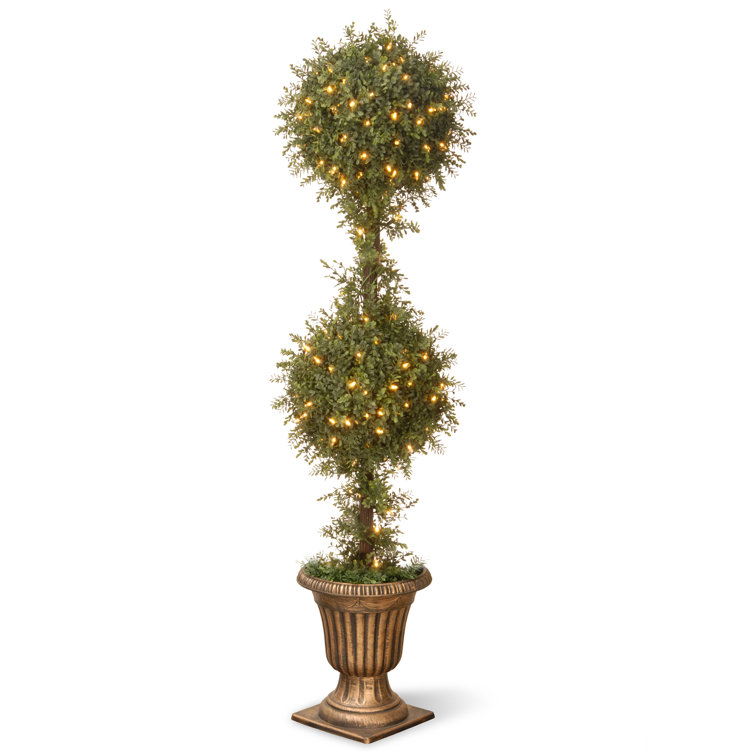The Holiday Aisle® 60" Artificial Evergreen Topiary in Urn Wayfair