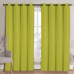 Solid Blackout Thermal Grommet Curtain Panels (Set of 2)