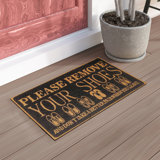 Please Remove Shoes Doormat Wayfair Ca