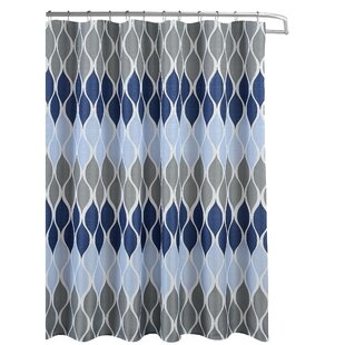 Metallic Floral Spa Blue Faux Silk Fabric Shower Curtain w/ 12 Rollerball Hooks 