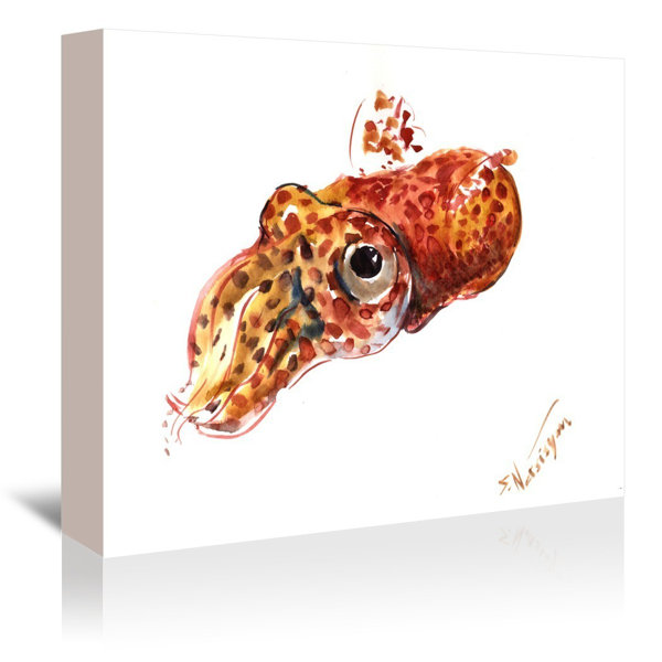 East Urban Home Squid 2 Painting Print On Gallery Wrapped Canvas Wayfair