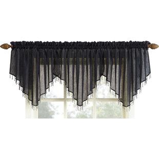 Black Gray Silver Valances Kitchen Curtains You Ll Love Wayfair Quickview