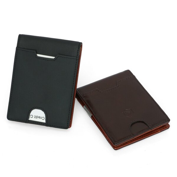 Stylish Men Solid Color Vintage Open Lichee Pattern Multi Card Position Wallet Best Front Pocket Wallet