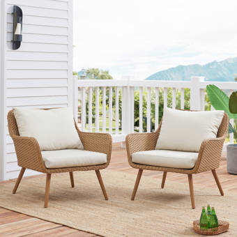 George Oliver Machen Outdoor Patio Chair With Cushions Reviews George Oliver Machen Outdoor Patio