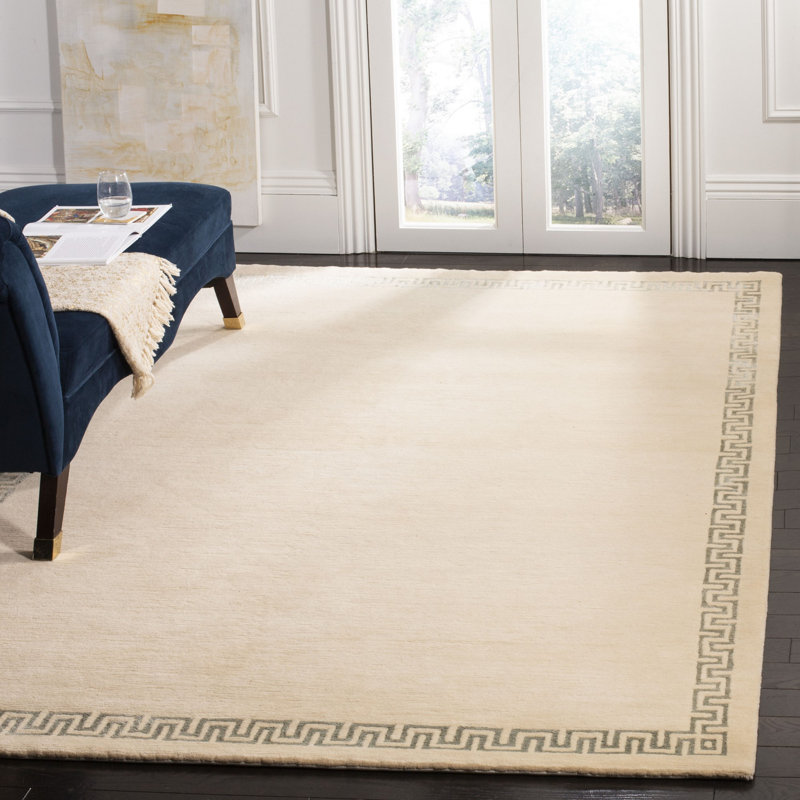 House Of Hampton Exmouth Hand Knotted Wool Silk Beige Area Rug Wayfair