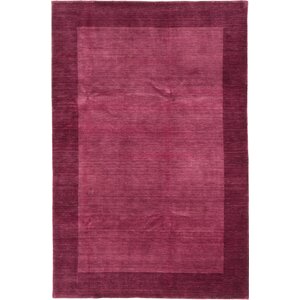 Luribaft Gabbeh Riz Hand-Knotted Burgundy/Salmon Area Rug