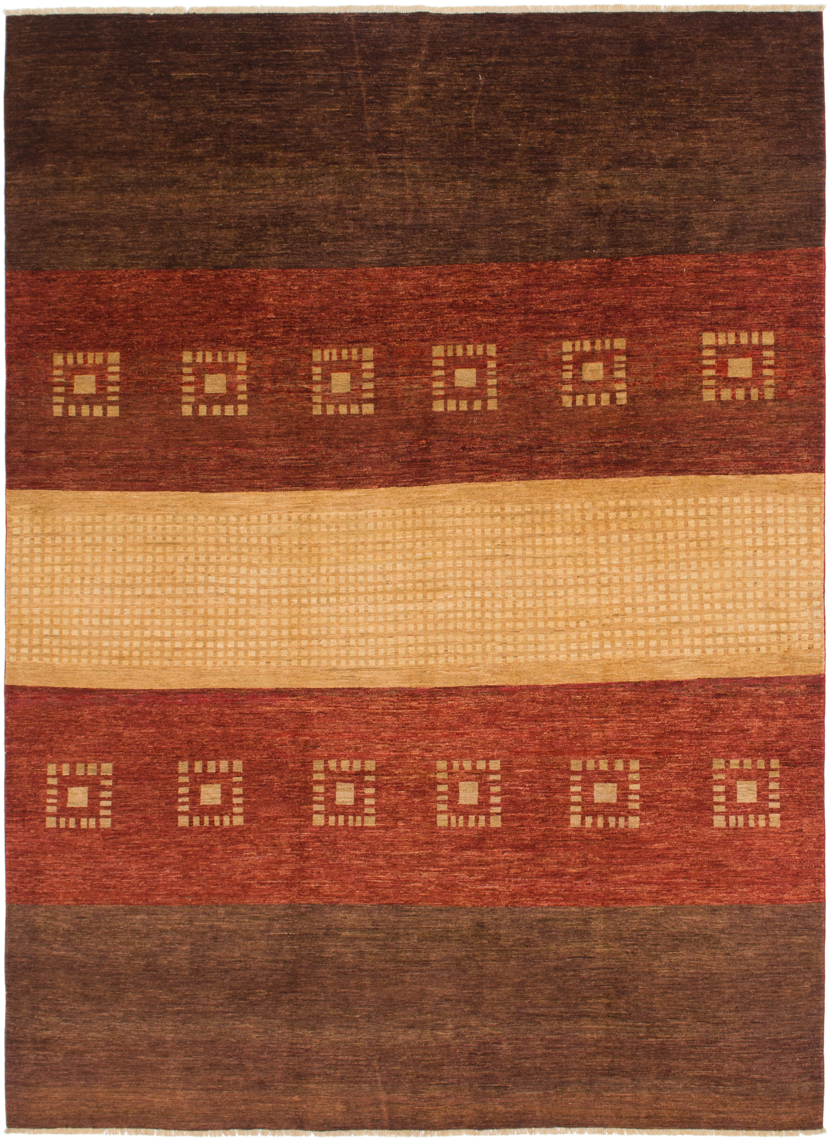 Isabelline e of a Kind Nash Hand Knotted 8 3" x 11 Wool Red Brown