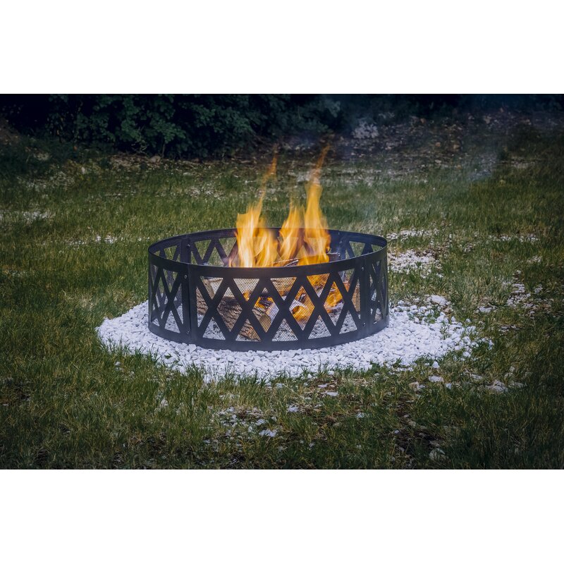 Ebern Designs Tyle Lattice Steel Wood Burning Fire Ring Reviews Wayfair