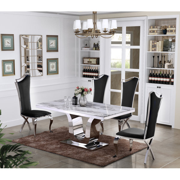 Malmesbury Marble 5 Piece Dining Set Malmesbury Marble 5 Piece Dining Set