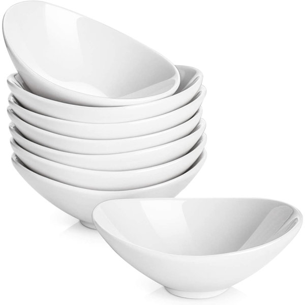 Heart Bowls White Mini Tapas Dish Party Serving Sauce Porcelain Appetiser Sauce 