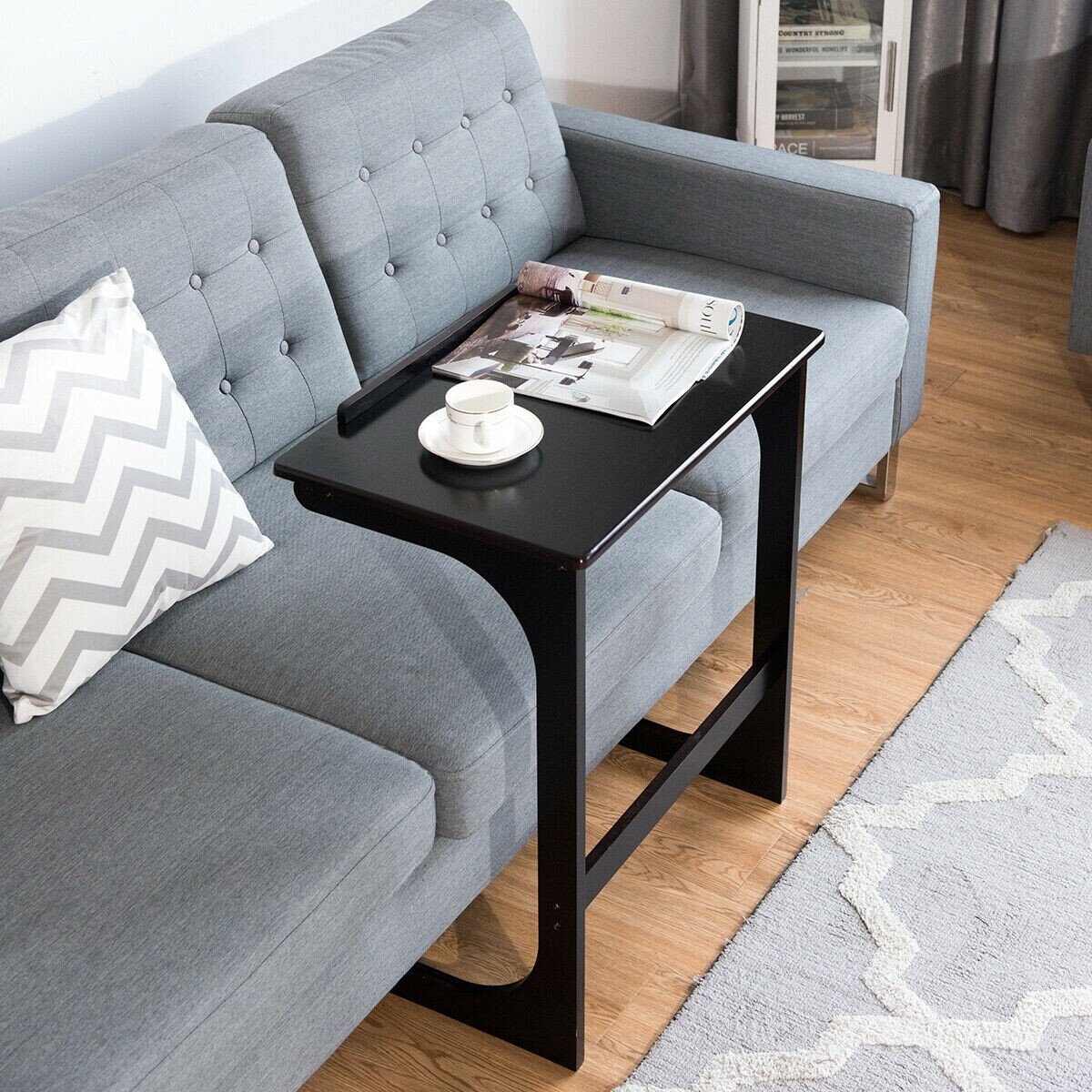 Inbox Zero Adjustable C Shape Couch End Table Wth Tilting Top Wayfair