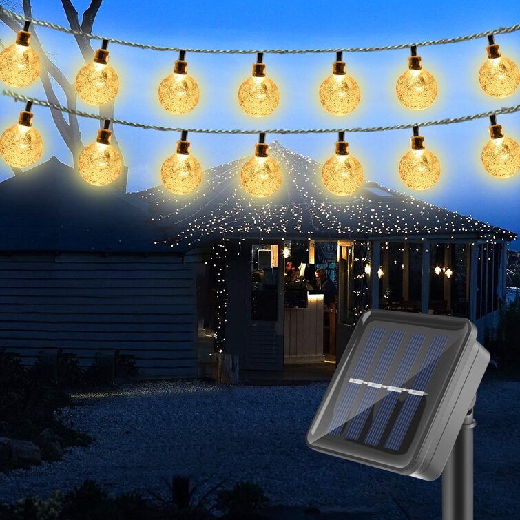 Solar Retro Ball String Lights Outdoor Garden LED Festoon Party Globe Bulb Light