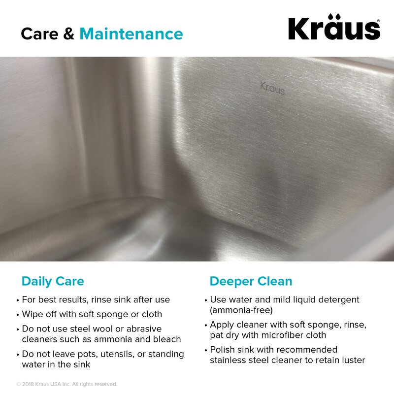 Kbu12 Kraus Stainless Steel 23 L X 18 W Undermount Kitchen Sink