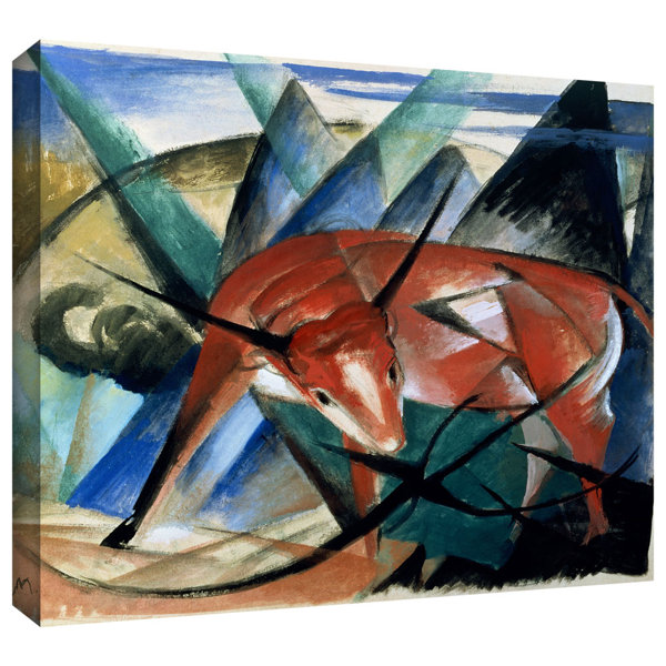 Artwall Red Bull By Franz Marc Painting Print On Wrapped Canvas