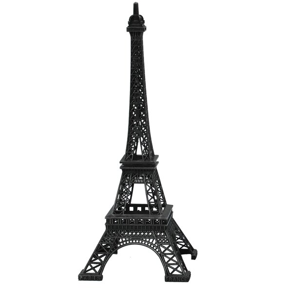 large Black French wire Paris Eiffel tower 16" tall statue model Candle Holder 