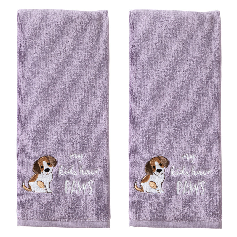 Kitchen Hand Towels Fall Burgundy Leaf Velour//Terry Cloth 25/" X 16/' Set of 2