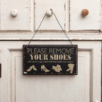 Courtesy Sign Mud Room Gift Cast Iron PLEASE REMOVE YOUR SHOES Sign Shoes 