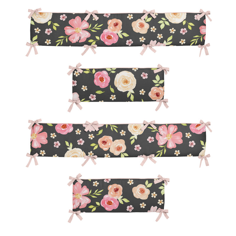 watercolor floral 9 piece crib bedding set