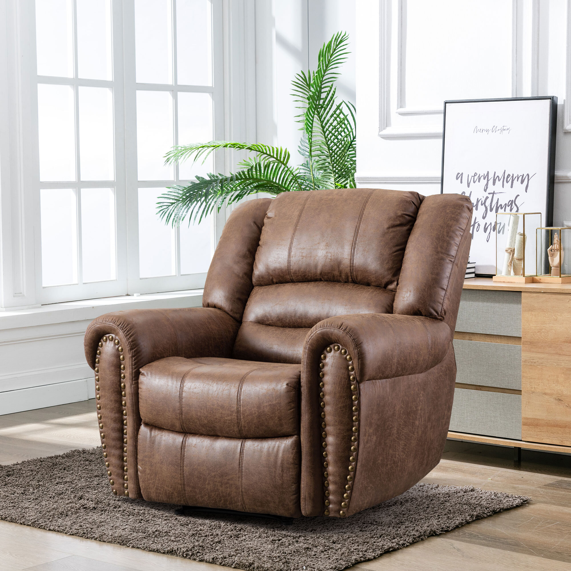 ovellette faux leather manual recliner