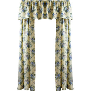 Linley Nature/Floral Semi-Sheer Rod Pocket Curtain Panels