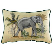 LIMITED STOCK Clarke & Clarke Natural Elephants scatter cushion covers made UK