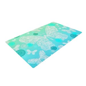 Monika Strigel Butterfly Dreams Mint/Teal Area Rug