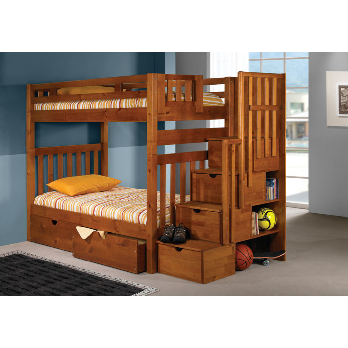 Harriet Bee Langley Futon Bunk Bed With Drawers Reviews Wayfair Ca