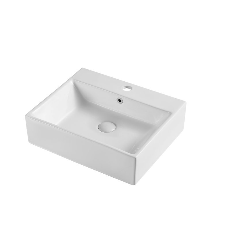 Phoenix White Ceramic Rectangular Vessel Bathroom Sink With Overflow Wayfair