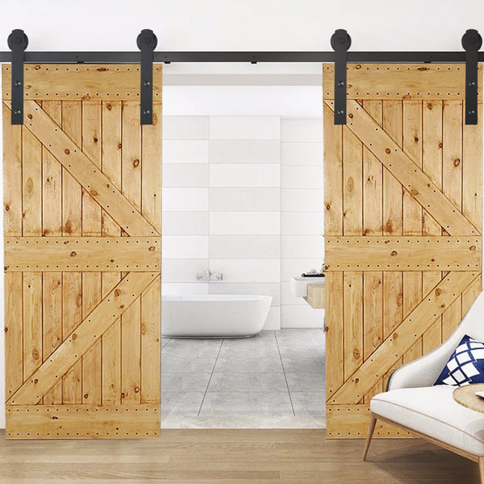 Ainfox Sliding Wood Standard Single Barn Door Hardware Kit Wayfair