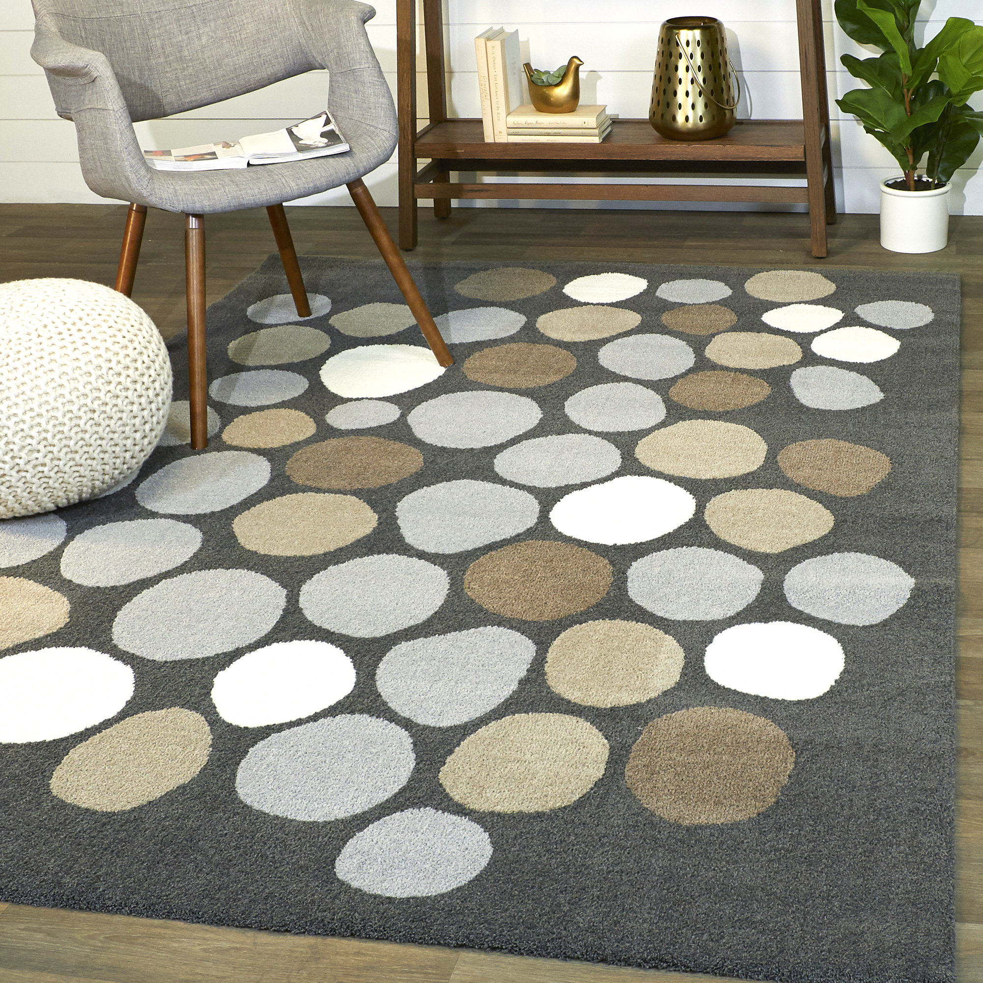 Ebern Designs AlvarezVargas Geometric Charcoal Area Rug Wayfair