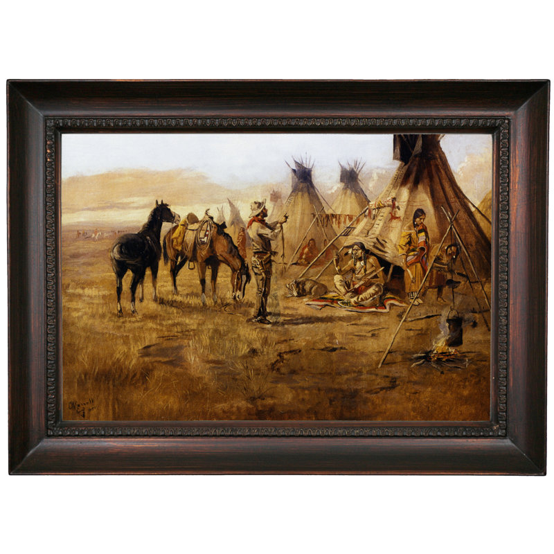 Astoria Grand Cowboy Bargaining For An Indian Girl 1895 Framed