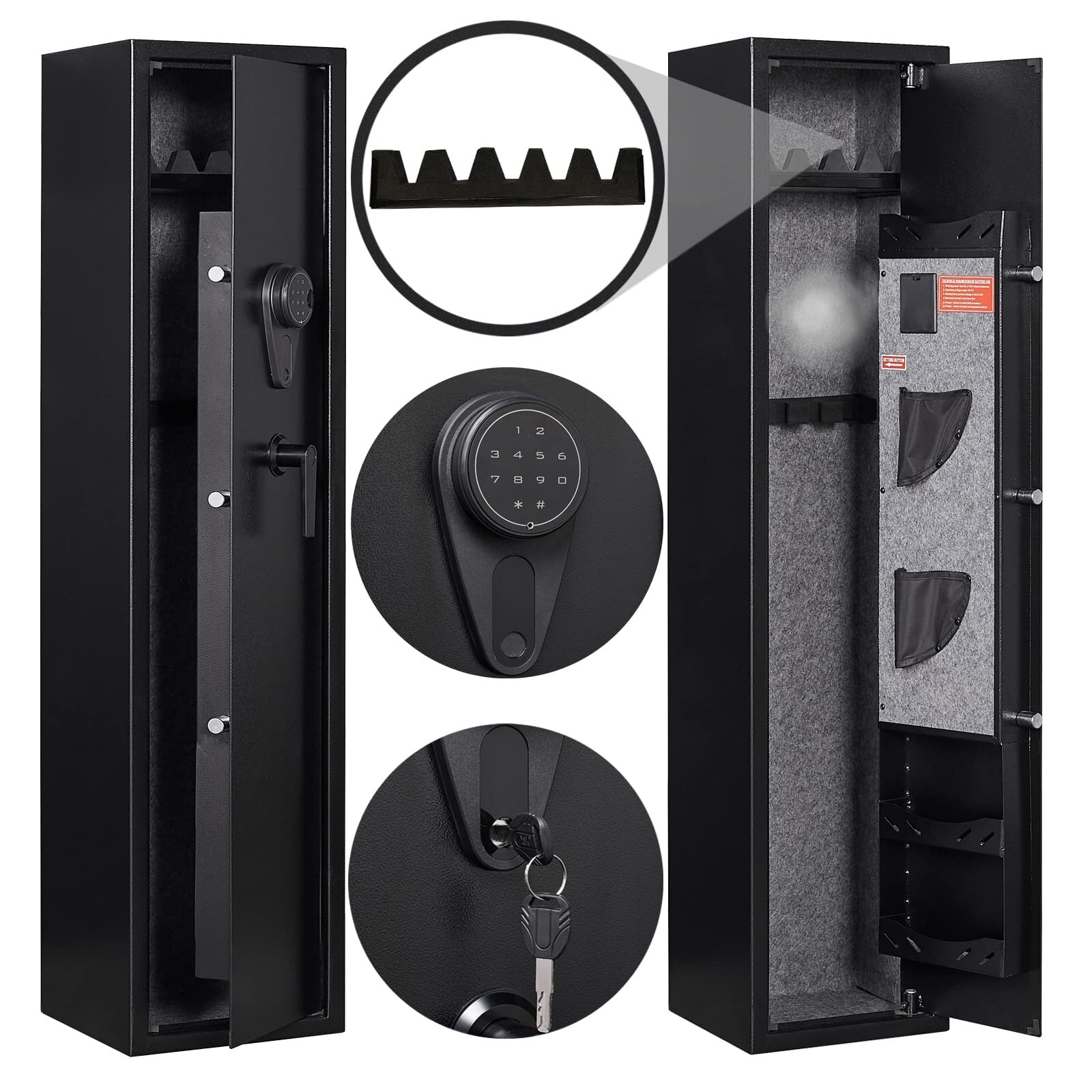 Pistol Safe Quick Access with Electronic Keypad and 2 Emergency Keys 