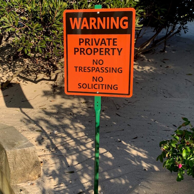 "PRIVATE PROPERTY NO TRESPASSING,SOLICITING,.." metal sign 9"x12" FREE SHIPPING 