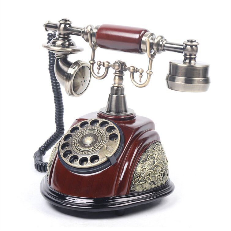 Rotary Dial and Classic Double Bell GREATY Antique Vintage Telephone Gorgeous European Retro Resin Telephone Landline American Home Fashion Creative Telephone