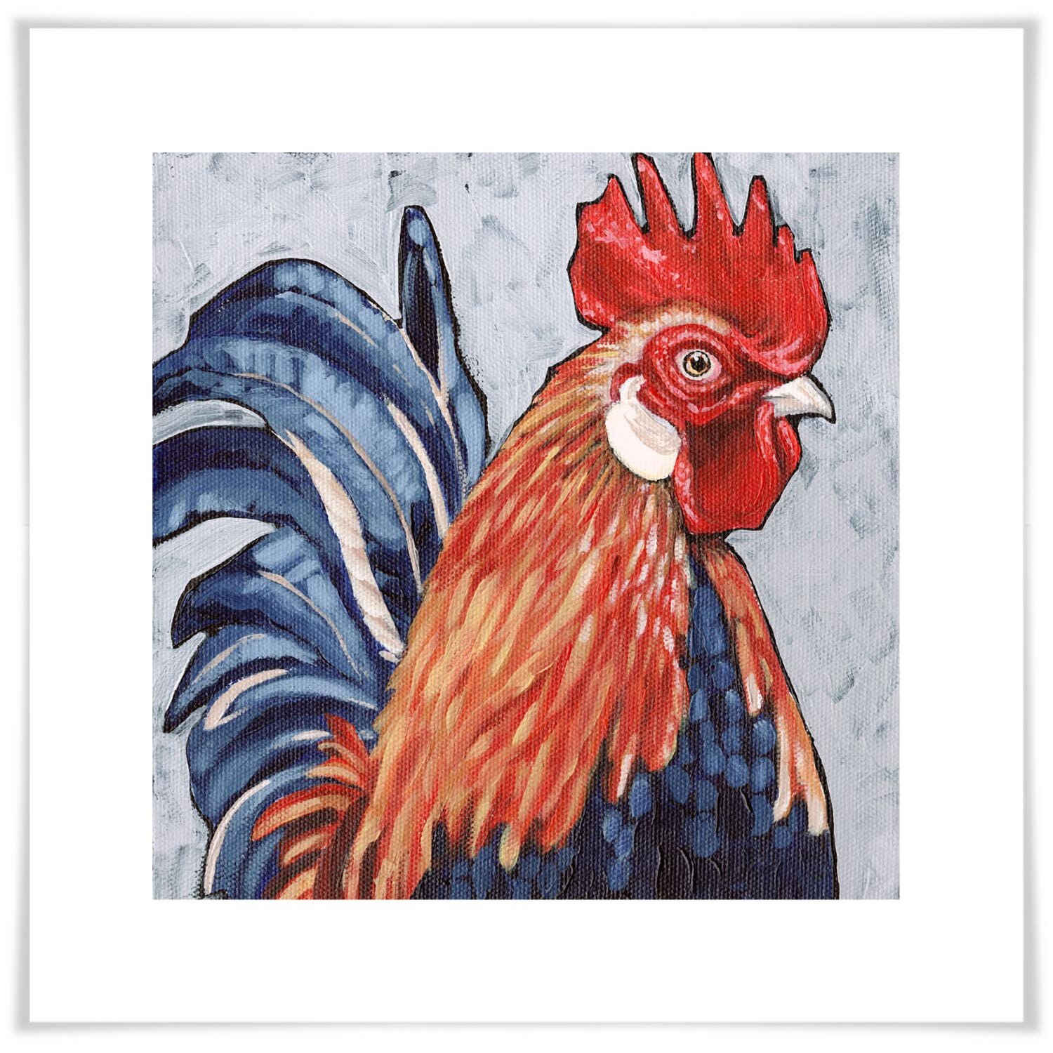 August Grove® Farm Rooster by Stephanie Jeanne - Painting | Wayfair