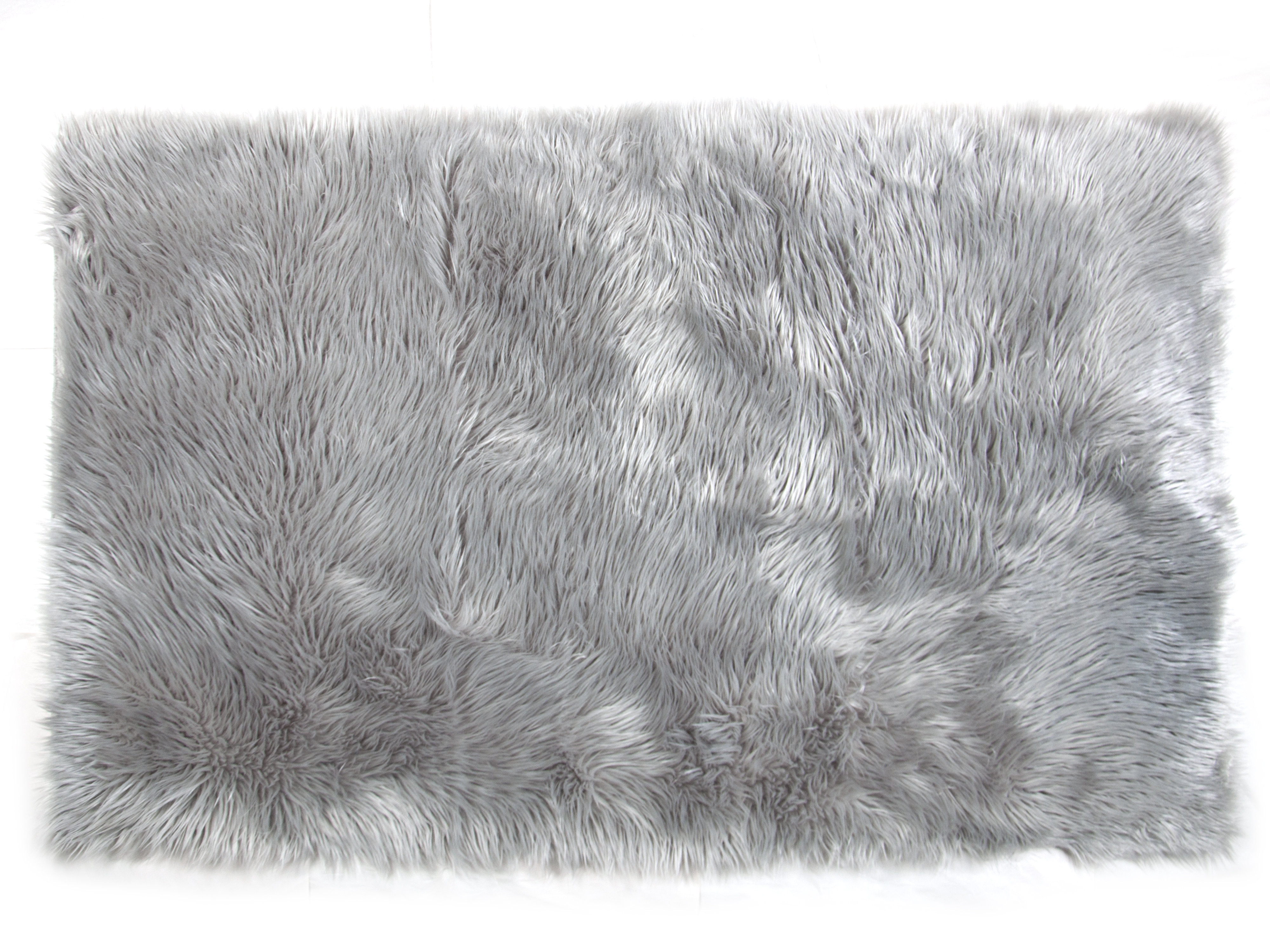 grey faux fur rug