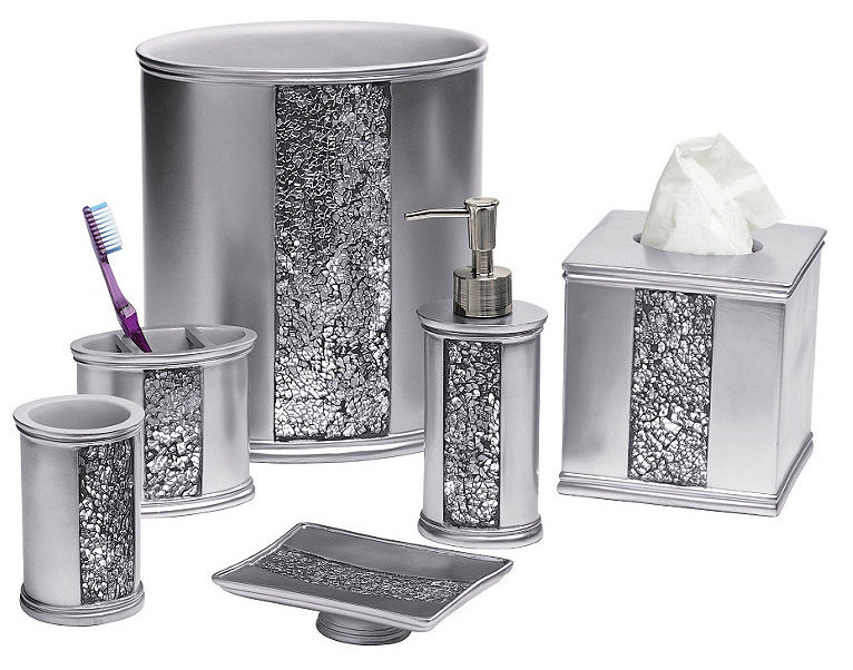 Irie 6 Piece Silver Bathroom Accessory Set & Reviews ...