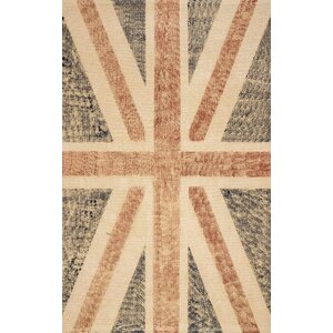 Natura Union Jack Blue Stripes Area Rug