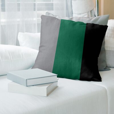 Arizona Hockey Striped Throw Pillow Cover East Urban Home Color: Gray/Forest Green/Black, Size: 26 x 26, City: Dallas