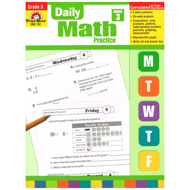 Evan-Moor Daily Math Practice Grade 3 Book Wayfair Evan-Moor Daily Math Practice Grade 3 Book Wayfair