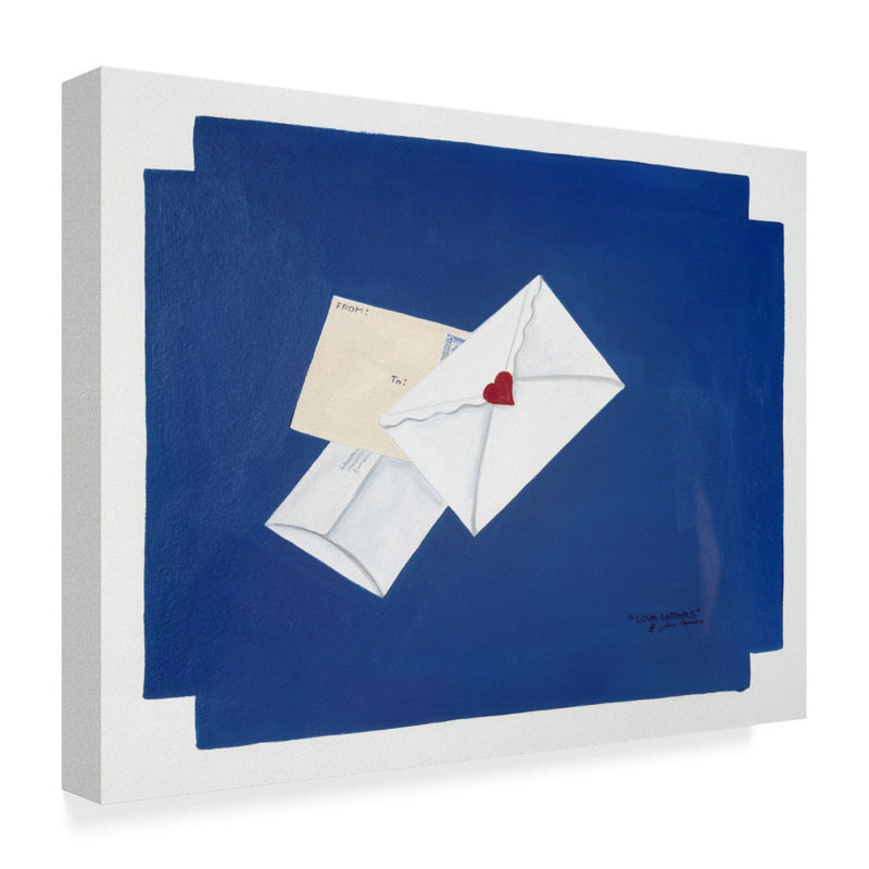 Trademark Art Love Letters Blue Acrylic Painting Print On